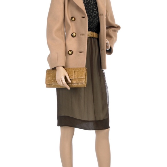 MICHAEL KORS Bow Accented Embossed Leather Clutch - Picture 2 of 6